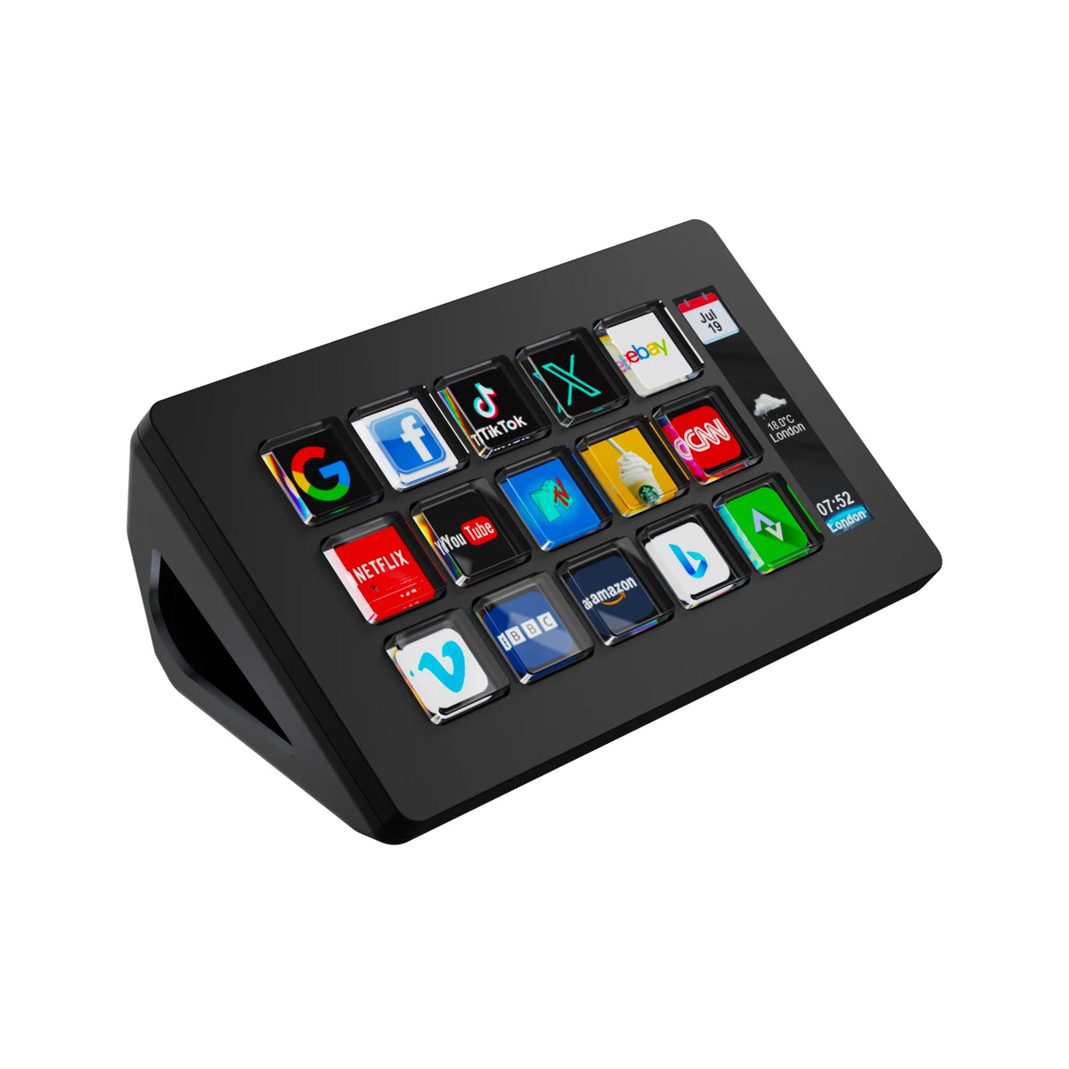 FlowDeck 15-Key Creator Console | Custom LCD Macro Keypad for Streaming, Editing & Productivity - FlowDeck